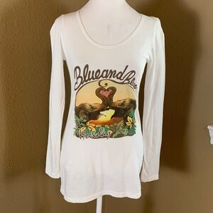 POL Elephant Graphic Long Sleeve Tee | Medium | Made in Korea